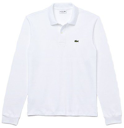 לקוסט-LACSOTE TSHIRT MEN POLO LONG - White