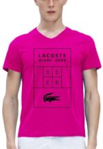 לקוסט-LACSOTE TSHIRT MEN V NECK DESGIN SHORT - PINK