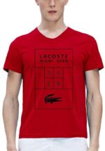 לקוסט-LACSOTE TSHIRT MEN V NECK DESGIN SHORT - RED