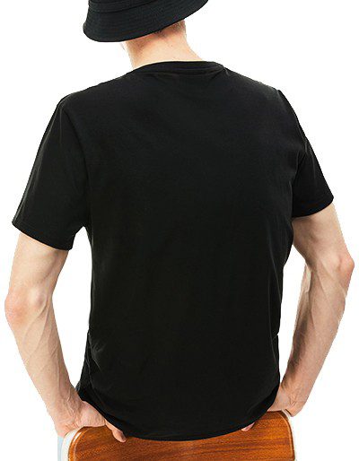 לקוסט-LACSOTE TSHIRT MEN V NECK SHORT - Black