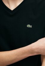 לקוסט-LACSOTE TSHIRT MEN V NECK SHORT - Black