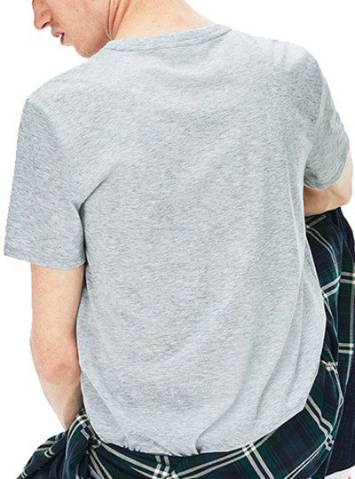 לקוסט-LACSOTE TSHIRT MEN V NECK SHORT - Gray