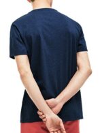 לקוסט-LACSOTE TSHIRT MEN V NECK SHORT - Navy Blue
