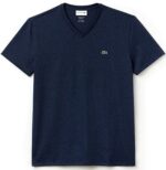 לקוסט-LACSOTE TSHIRT MEN V NECK SHORT - Navy Blue