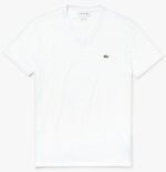 לקוסט-LACSOTE TSHIRT MEN V NECK SHORT - White
