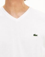 לקוסט-LACSOTE TSHIRT MEN V NECK SHORT - White