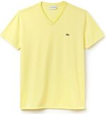 לקוסט-LACSOTE TSHIRT MEN V NECK SHORT - Yellow