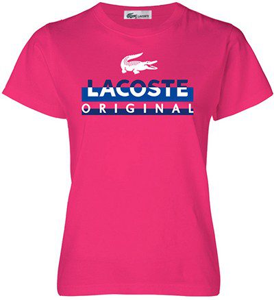 לקוסט-LACSOTE TSHIRT WOMEN DESGIN SHORT - PINK