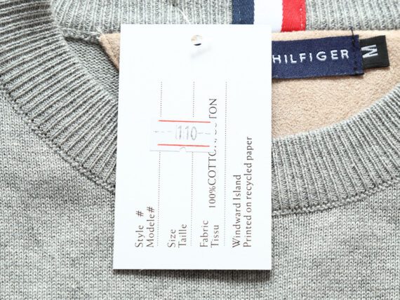 טומי הילפיגר-TOMMY TSHIRT MEN'S LONG CREW NECK- Santas Grey