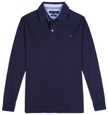 טומי הילפיגר-TOMMY POLO LONG MEN'S - Nave Blue