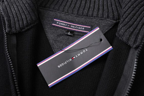 טומי הילפיגר-TOMMY SWETER ZIP MEN'S - Black