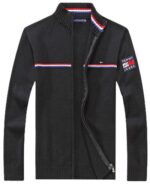 טומי הילפיגר-TOMMY SWETER ZIP MEN'S - Black