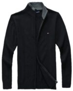 טומי הילפיגר-TOMMY SWETER ZIP MEN'S - Black