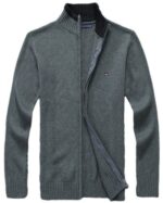 טומי הילפיגר-TOMMY SWETER ZIP MEN'S - Dip Gray
