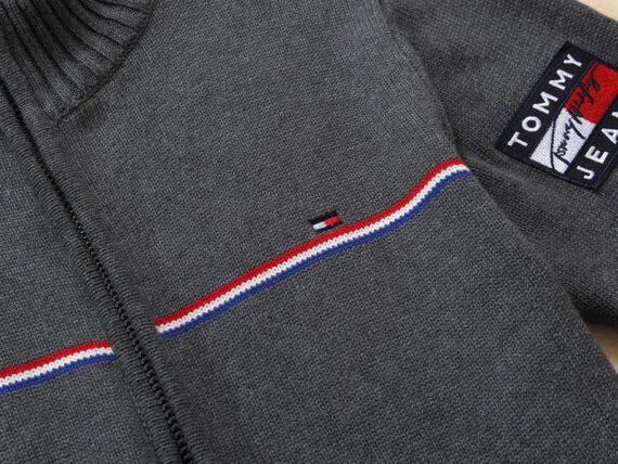 טומי הילפיגר-TOMMY SWETER ZIP MEN'S - Dip Gray