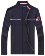 טומי הילפיגר-TOMMY SWETER ZIP MEN'S - Nave Blue