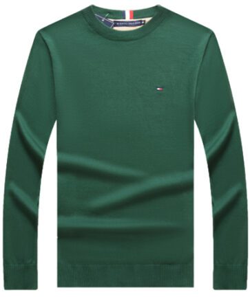 טומי הילפיגר-TOMMY TSHIRT MEN'S LONG CREW NECK- Green