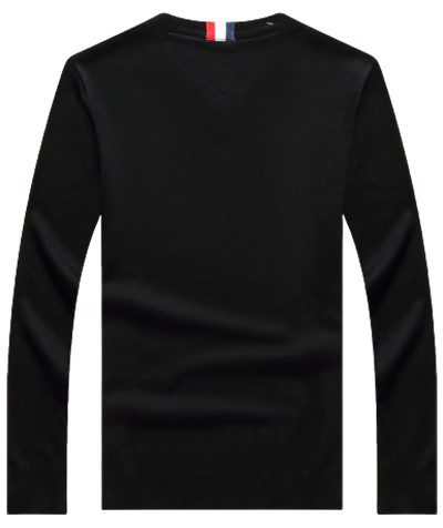 טומי הילפיגר-TOMMY TSHIRT MEN'S LONG V - Black