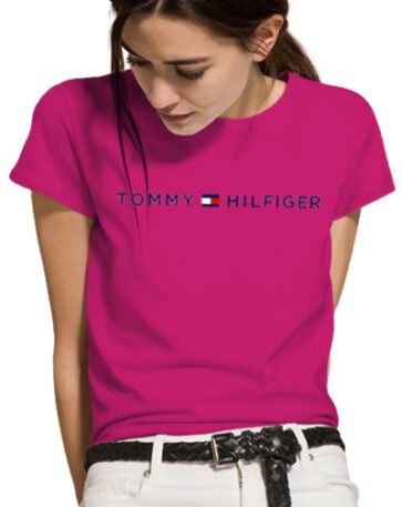 טומי הילפיגר-TOMMY TSHIRT SHORT WOMEN'S - Pink