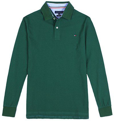 טומי הילפיגר-TOMMY POLO LONG MEN'S - GREEN