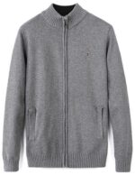 טומי הילפיגר-TOMMY SWETER ZIP MEN'S - GRAY