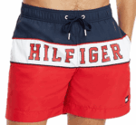 טומי הילפיגר-TOMMY SWIM MEN'S - BLACK WHITE & RED