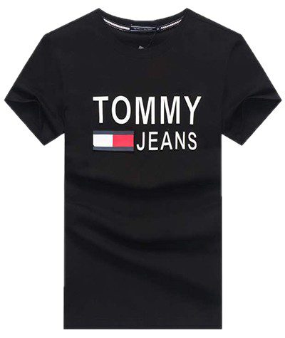 טומי הילפיגר-TOMMY TSHIRT MEN'S - BLACK
