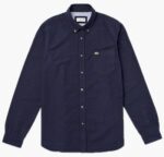לקוסט-LACOSTE LONG MEN SHIRT - NAVY BLUE