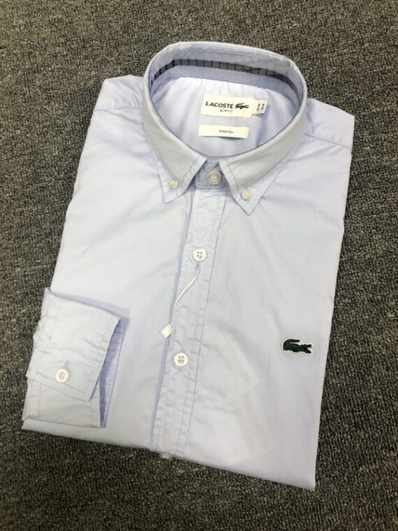 לקוסט-LACOSTE LONG MEN SHIRT - Pattens Blue
