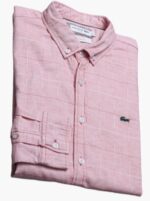 לקוסט-LACOSTE LONG MEN SHIRT - Pink Flare