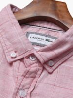 לקוסט-LACOSTE LONG MEN SHIRT - Pink Flare