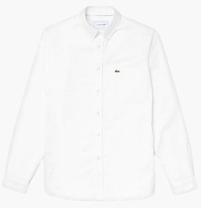 לקוסט-LACOSTE LONG MEN SHIRT - WHITE