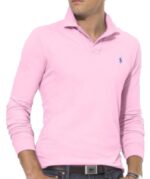 ראלף לורן-RALPH LAUREN POLO TSHIRT MEN'S LONG - Pig Pink
