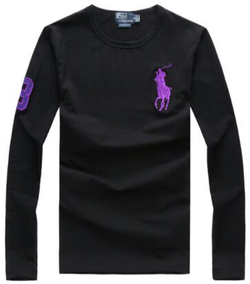 ראלף לורן-RALPH LAUREN TSHIRT MEN'S LONG - BLACK