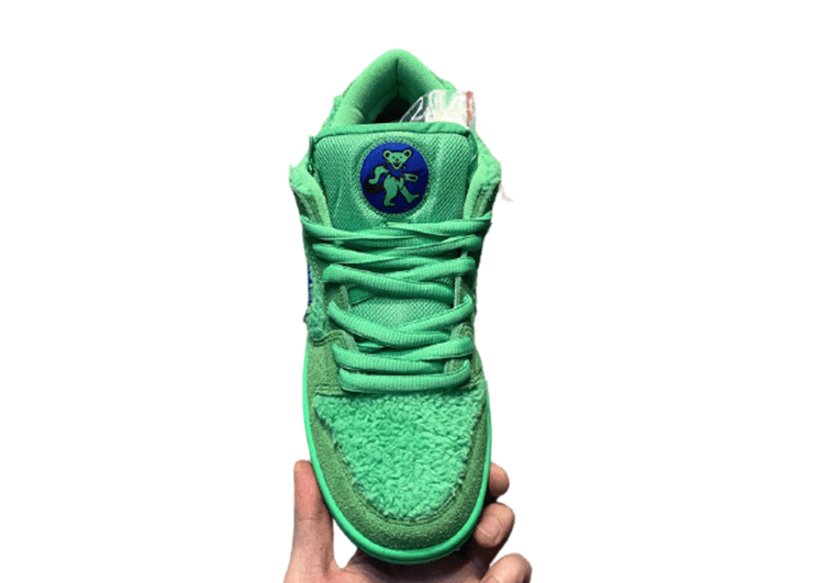 נעליי נייק-NIKE SB DUNK LOW PRO QS - Hippie Green & Blue Logo