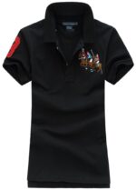 ראלף לורן-RALPH LAUREN POLO TSHIRT SHORT WOMEN - Black