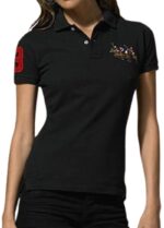 ראלף לורן-RALPH LAUREN POLO TSHIRT SHORT WOMEN - Black
