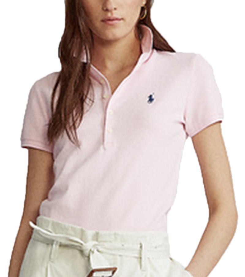 ראלף לורן-RALPH LAUREN POLO TSHIRT SHORT WOMEN - Light Pink
