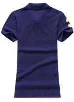 ראלף לורן-RALPH LAUREN POLO TSHIRT SHORT WOMEN - Nave Blue & Yellow Logo