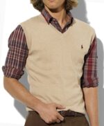 ראלף לורן-RALPH LAUREN SWETER VEST V MEN - Double Spanish White