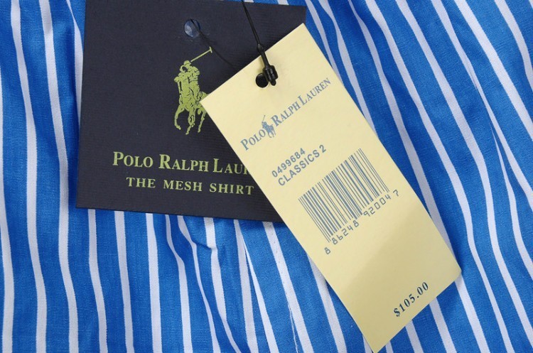 ראלף לורן-RALPH LAUREN SWIM BEACH SHORT MEN'S - Blue & White Combo