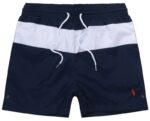ראלף לורן-RALPH LAUREN SWIM BEACH SHORT MEN'S - Navy Blue & White