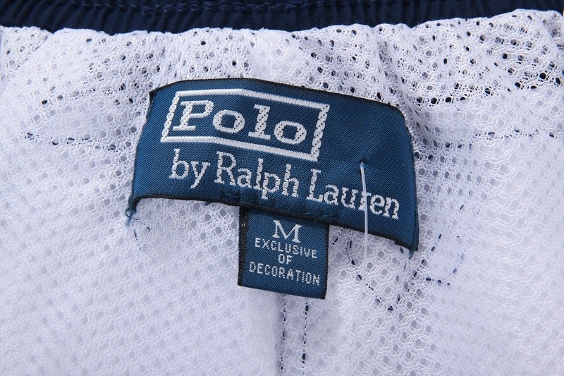 ראלף לורן-RALPH LAUREN SWIM BEACH SHORT MEN'S - Navy Blue & White