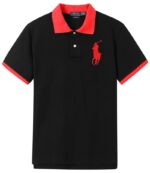 ראלף לורן-RALPH LAUREN POLO TSHIRT MEN'S SHORT DESGIN - Black