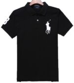 ראלף לורן-RALPH LAUREN POLO TSHIRT SHORT BIG PONY MEN'S - Black & White Logo