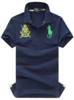 ראלף לורן-RALPH LAUREN POLO TSHIRT SHORT BIG PONY MEN'S - Navy Blue