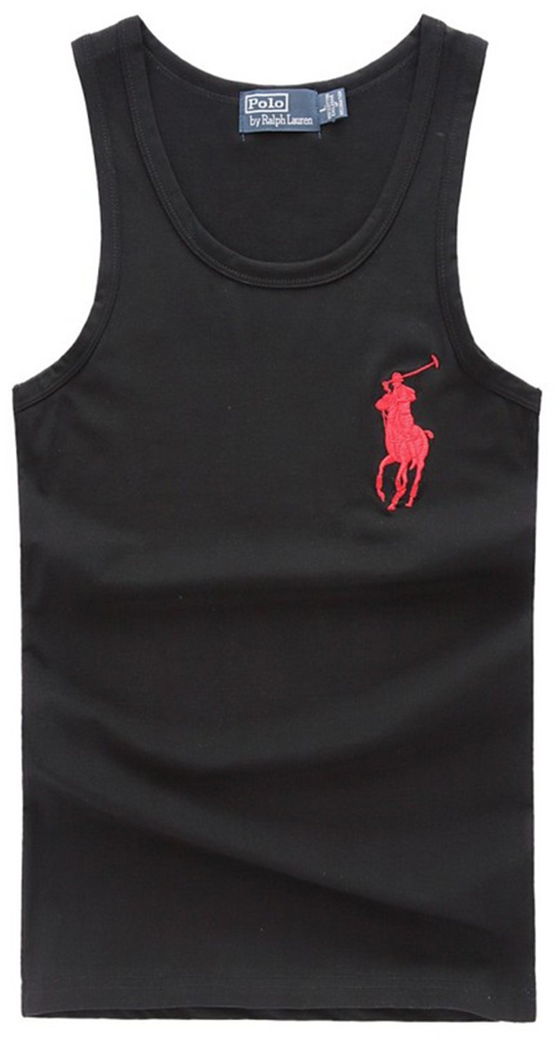 ראלף לורן-RALPH LAUREN VEST MEN - BLACK & RED LOGO