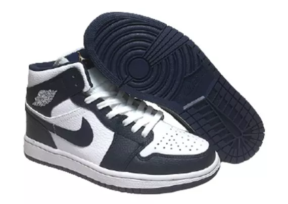 נעלי נייק אייר ג'ורדן גבוהות 1 צבע כחול לבן-Nike Air Jordan 1 High
