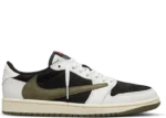 נעלי נייק-NIKE AIR JORDAN 1 LOW -WHITE GREEN BLACK Travis Scott