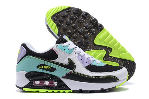 NIKE AIR MAX 90 Femme chaussures Entrainement de sport Violet Bleu Noir
